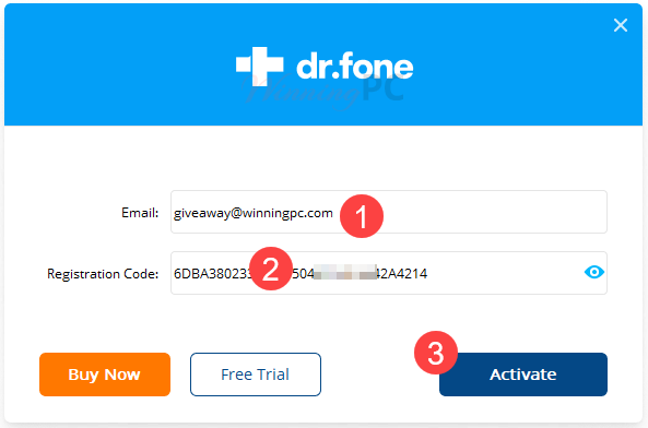 dr fone licensed email and code
